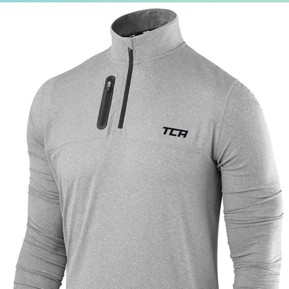 TCA gray w/ black training running  shirt XL